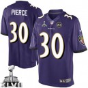 Youth Nike Baltimore Ravens &30 Bernard Pierce Elite Purple Team Color Super Bowl XLVII NFL Jersey