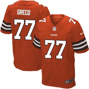 Hommes Nike Cleveland Browns # 77 Orange élite de John Greco alternent NFL Maillot Magasin