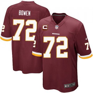 Couleur C Patch NFL maillot de l'équipe jeunesse Nike Washington Redskins # 72 Stephen Bowen élite Bourgogne rouge