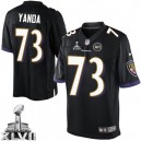 Youth Nike Baltimore Ravens &73 Marshal Yanda Elite Black Alternate Super Bowl XLVII NFL Jersey