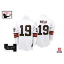 Mitchell And Ness Cleveland Browns &19 Bernie Kosar White Authentic Throwback Autographed NFL Jersey