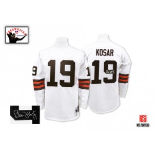 Mitchell et Ness Cleveland Browns # 19 Bernie Kosar Blanc authentique Throwback dédicacée NFL Maillot Magasin