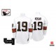 Mitchell And Ness Cleveland Browns &19 Bernie Kosar White Authentic Throwback Autographed NFL Jersey