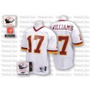 Mitchell and Ness Washington Redskins &17 Doug Williams White With 50TH Anniversary Patch Authentic Throwback NFL Jersey