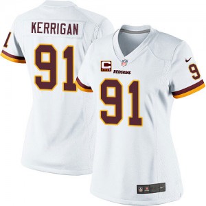Femmes Nike Washington Redskins # 91 Ryan Kerrigan Élite blanc C Patch NFL Maillot Magasin