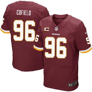 Couleur C Patch NFL maillot de l'équipe Hommes Nike Washington Redskins # 96 Barry Cofield élite Bourgogne rouge