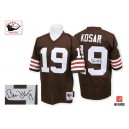 Mitchell And Ness Cleveland Browns &19 Bernie Kosar Brown Team Color Authentic Throwback Autographed NFL Jersey