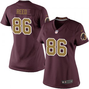 Femmes Nike Washington Redskins # Jordan 86 Reed élite or/rouge Bourgogne nombre alternent 80e anniversaire NFL Maillot Magasin