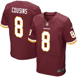 Hommes Nike Washington Redskins # Kirk 8 Cousins élite Bourgogne rouge équipe NFL Maillot Magasin de couleur