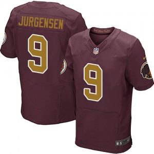 Hommes Nike Washington Redskins # 9 Sonny Jurgensen élite Bourgogne rouge/or nombre alternent 80e anniversaire NFL Maillot Magas