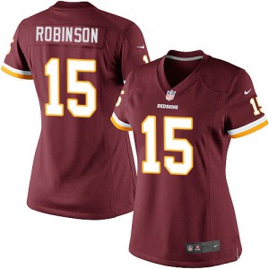 Femmes Nike Washington Redskins # 15 violette Robinson élite Bourgogne rouge équipe NFL Maillot Magasin de couleur