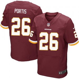 Hommes Nike Washington Redskins # 26 Clinton Portis élite Bourgogne rouge équipe NFL Maillot Magasin de couleur
