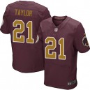 Men Nike Washington Redskins &21 Sean Taylor Elite Burgundy Red/Gold Number Alternate 80TH Anniversary NFL Jersey
