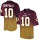 Men Nike Washington Redskins &10 Robert Griffin III Elite Burgundy Red/Gold Fadeaway NFL Jersey
