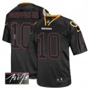 Men Nike Washington Redskins &10 Robert Griffin III Elite Lights Out Black Autographed NFL Jersey