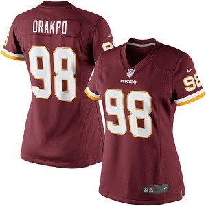 Femmes Nike Washington Redskins # 98 Brian Orakpo élite Bourgogne rouge équipe NFL Maillot Magasin de couleur