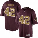 Youth Nike Washington Redskins &42 Charley Taylor Elite Burgundy Red/Gold Number Alternate 80TH Anniversary NFL Jersey