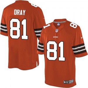 Jeunesse Browns de Cleveland Nike # 81 Jim Dray élite NFL de rechange Orange Maillot Magasin