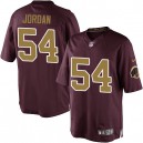 Youth Nike Washington Redskins &54 Akeem Jordan Elite Burgundy Red/Gold Number Alternate 80TH Anniversary NFL Jersey