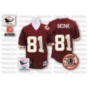 Mitchell and Ness Washington Redskins &81 Art Monk Burgundy Red Team Color 50TH Patch Authentic Throwback NFL Jersey