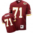 Mitchell and Ness Washington Redskins &71 Charles Mann Burgundy Red With 50TH Patch Authentic Throwback NFL Jersey