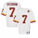 Mitchell and Ness Washington Redskins &7 Joe Theismann White With 50TH Patch Authentic Throwback NFL Jersey