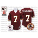 Mitchell and Ness Washington Redskins &7 Joe Theismann Red With 50TH Patch Authentic Throwback NFL Jersey