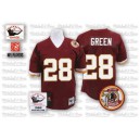 Mitchell and Ness Washington Redskins &28 Darrell Green Red 50TH Patch Authentic Throwback NFL Jersey
