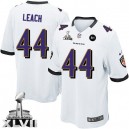 Youth Nike Baltimore Ravens &44 Vonta Leach Elite White Super Bowl XLVII NFL Jersey