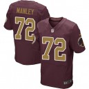 Men Nike Washington Redskins &72 Dexter Manley Elite Burgundy Red/Gold Number Alternate 80TH Anniversary NFL Jersey