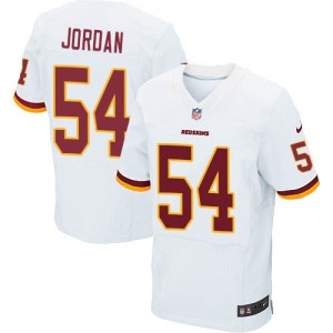 Hommes Nike Washington Redskins # asso 54 Jordan Élite blanc NFL Maillot Magasin