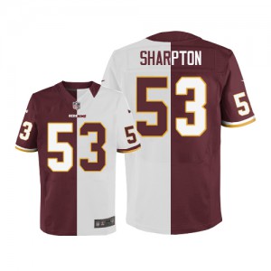 Hommes Nike Washington Redskins # 53 Darryl Sharpton Élite Team/route deux tonnes NFL Maillot Magasin