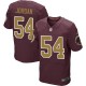 Men Nike Washington Redskins &54 Akeem Jordan Elite Burgundy Red/Gold Number Alternate 80TH Anniversary NFL Jersey