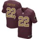 Men Nike Washington Redskins &22 Tracy Porter Elite Burgundy Red/Gold Number Alternate 80TH Anniversary NFL Jersey