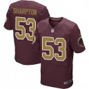 Men Nike Washington Redskins &53 Darryl Sharpton Elite Burgundy Red/Gold Number Alternate 80TH Anniversary NFL Jersey