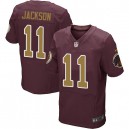 Men Nike Washington Redskins &11 DeSean Jackson Elite Burgundy Red/Gold Number Alternate 80TH Anniversary NFL Jersey
