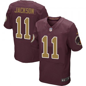 Hommes Nike Washington Redskins # 11 DeSean Jackson élite Bourgogne rouge/or nombre alternent 80e anniversaire NFL Maillot Magas