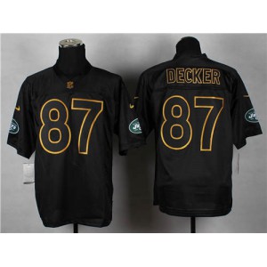 New York Jets #87 Eric Decker Noir Gold No. Fashion Élite Maillot Magasin