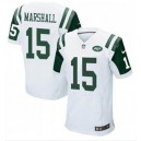 Jets &15 Brandon Marshall White Men's Stitched Elite Jersey