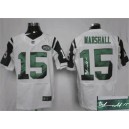 Jets &15 Brandon Marshall White Autographed Elite Jersey
