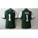 Youth New York Jets 1 Michael Vick Green Team Color Jersey