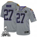 Youth Nike Baltimore Ravens &27 Ray Rice Elite Lights Out Grey Super Bowl XLVII NFL Jersey