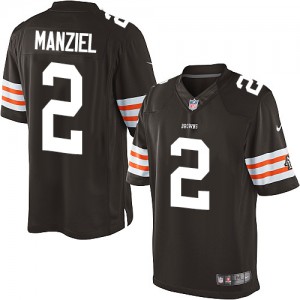 Jeunesse Browns de Cleveland Nike # 2 Johnny Manziel équipe d'élite brun couleur NFL Maillot Magasin