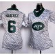 Women's New York Jets 6 Mark Sanchez Zebra Fashion Jersey