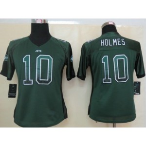 Femmes New York Jets #10 Santonio Holmes verte Drift Fashion Maillot Magasin