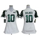Women New York Jets 10& Santonio Holmes White Jersey
