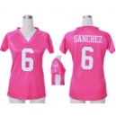 Women's New York Jets 6 Mark Sanchez Pink Draft Him II Top Jersey
