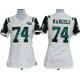 Women New York Jets 74& Nick Mangold White Jersey