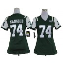 Women New York Jets 74& Nick Mangold Green Jersey