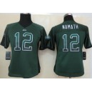 Women's New York Jets&12 Joe Namath Green Drift Fashion Jersey